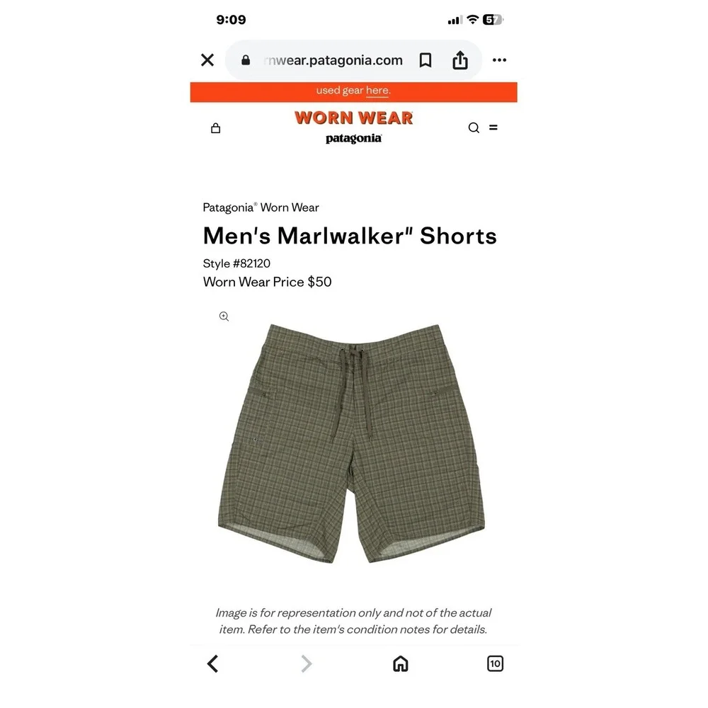 PATAGONIA Marlwalker Shorts 100% Nylon Quick‎ dry Technical Boardshorts Men's 38